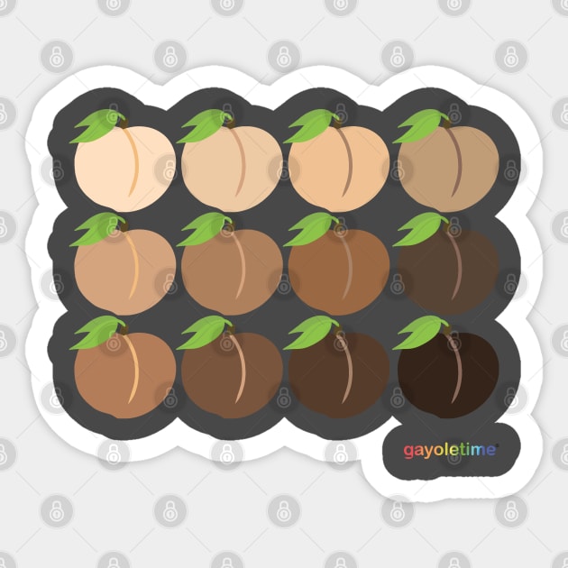 Peach Emoji Grid Sticker by GayOleTime